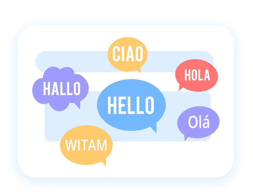 Vários idiomas disponíveis