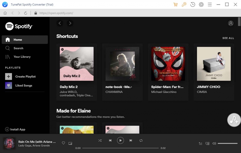 Convertidor TunePat Spotify