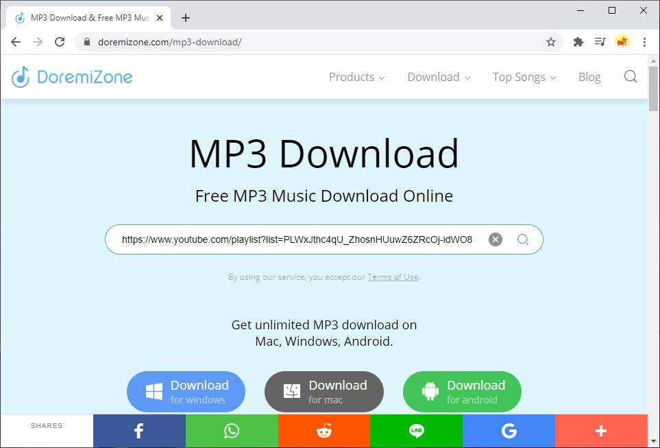 Convertitore MP3 DoremiZone online
