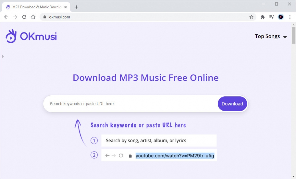 Convertitore gratuito da MP4 a MP3 - OKmusi