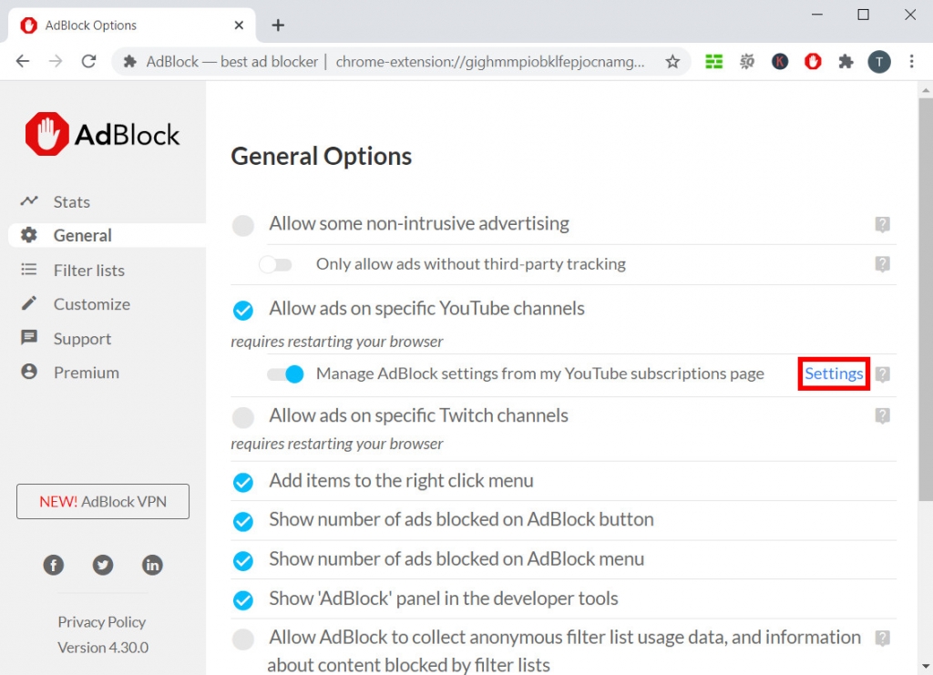Check if AdBlock was paused