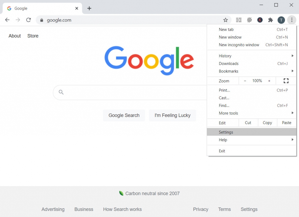Impostazioni di Google Chrome