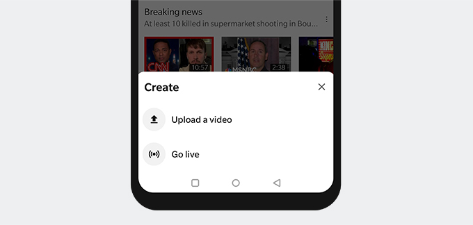 Upload a video option