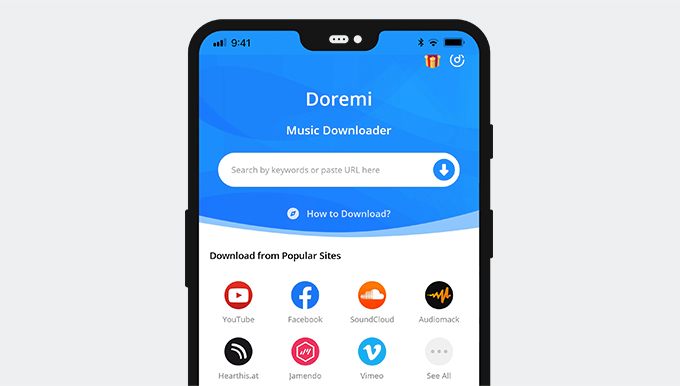 Plak de URL naar Doremi Music Downloader