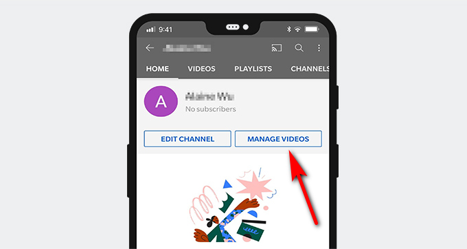  Tap Manage Video icon