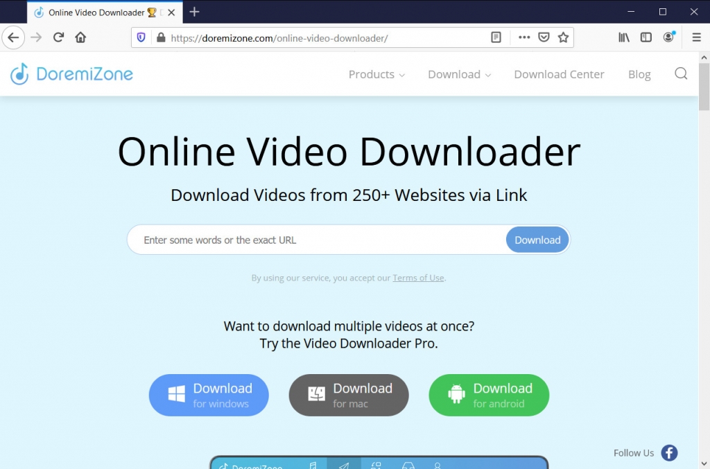 Downloader de vídeo online DoremiZone